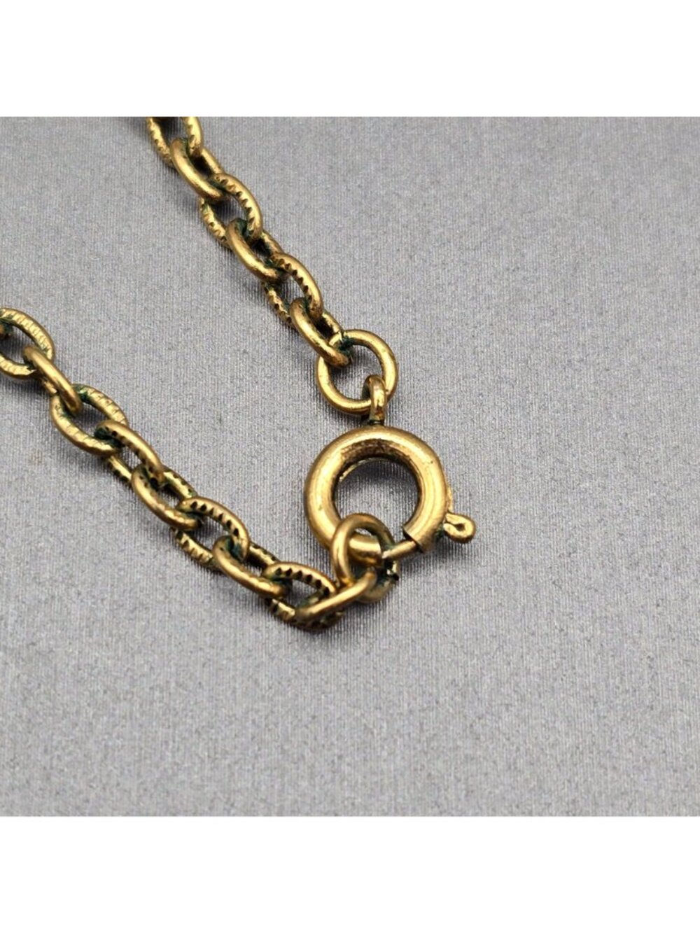 Vintage Mary Chess Perfume Locket Necklace 23" Gold Tone Amber Rhinestone 60s - Picture 7 of 12